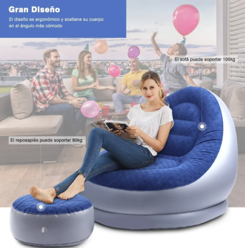 Sillon Inflable Con Reposapies