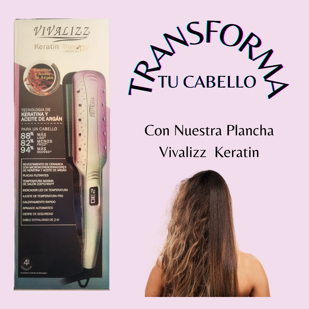 Plancha Vivalizz con Keratina y Aceite de Argan