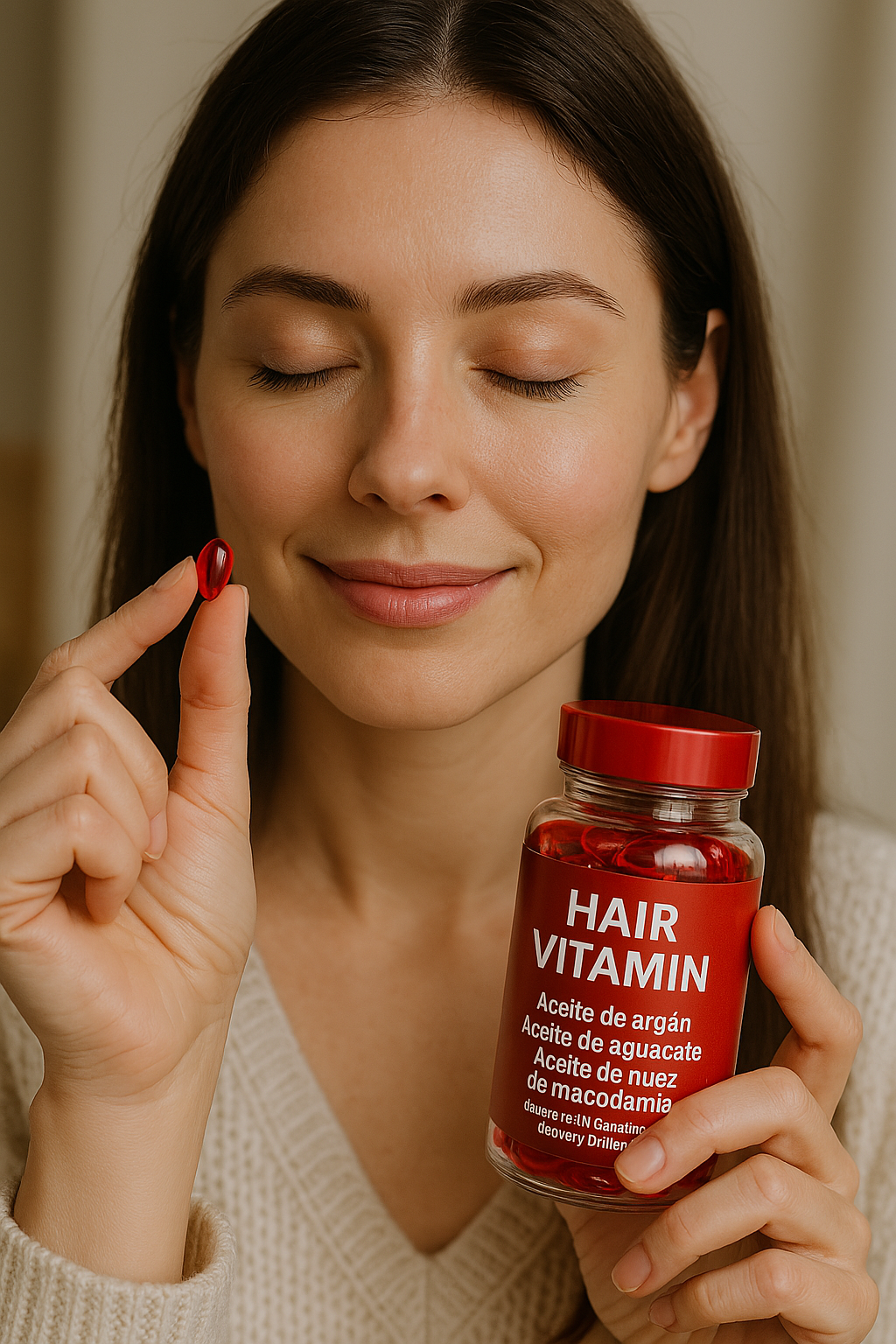 Cápsulas nutritivas para el cabello con vitaminas