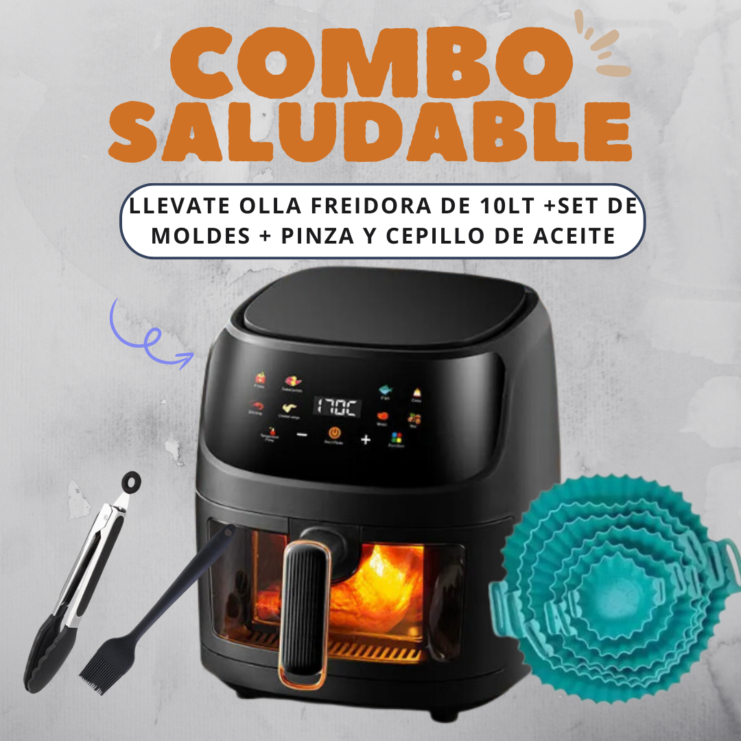 OLLA FREIDORA 10L blanca + ACCESORIOS