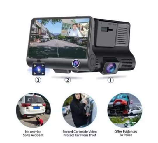 CAMARA DRV PARA VEHICULO 3 LENTES 1080 FULL HD
