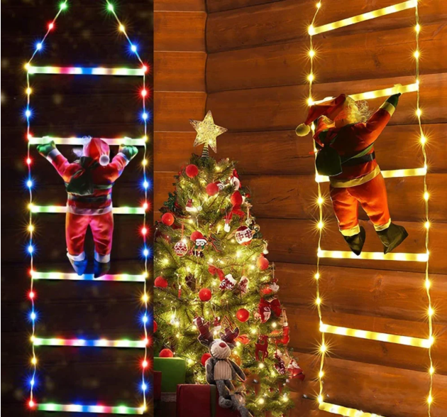 ESCALERA PAPA NOEl CON LUZ LED