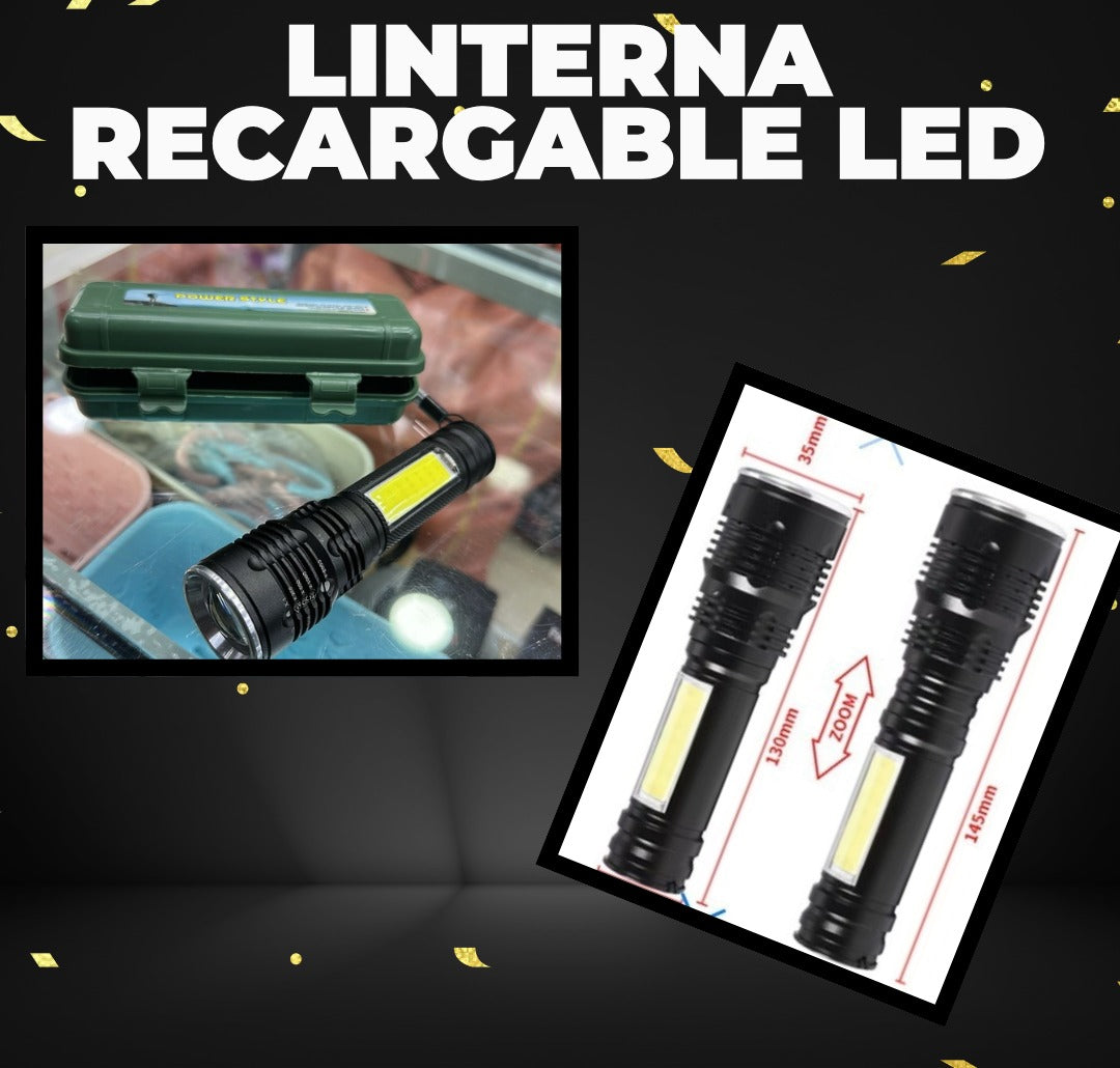 Linterna Tactica Recargable Led- Incluye Cable Usb