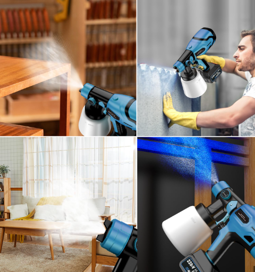 Compresor de pintura Inalámbrico 800 ML doble Batería