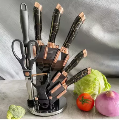 Set de Cuchillos 9 PCS Base Giratoria