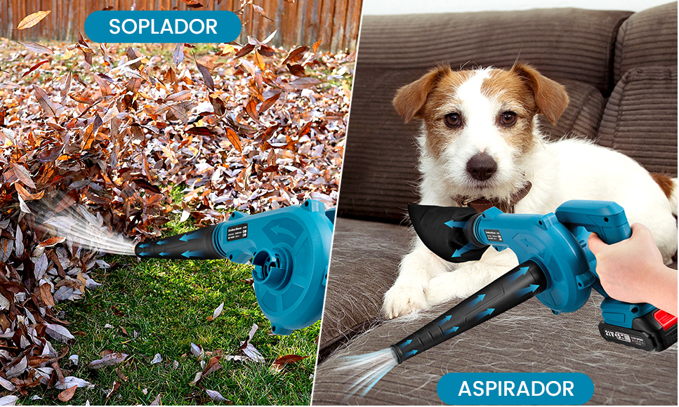 Soplador y Aspiradora inalámbrica 2 en 1