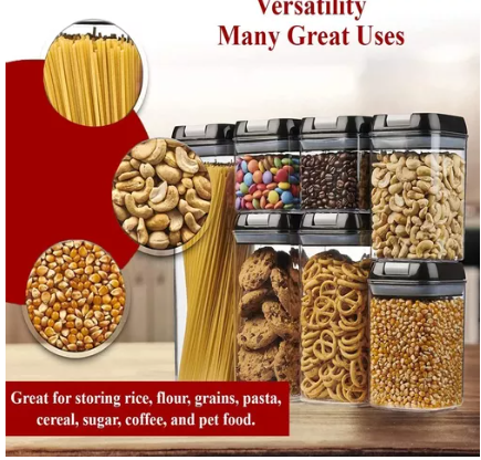 Set de Recipientes Hermeticos De Cocina de 7 Piezas