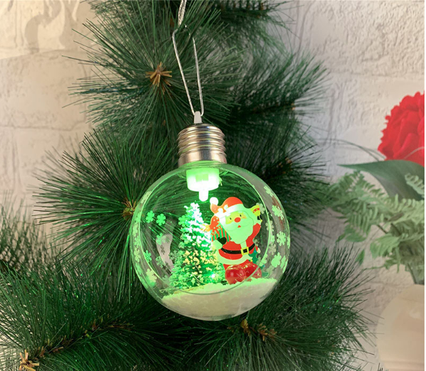 SET DE 6 BOLAS NAVIDEÑAS CON LUZ LED