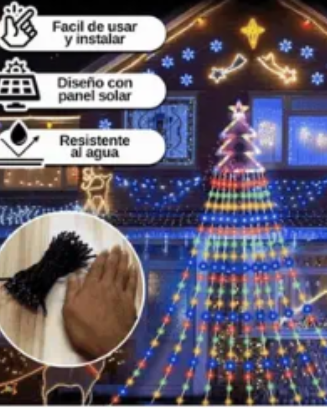 Luces LED Navideñas Solares
