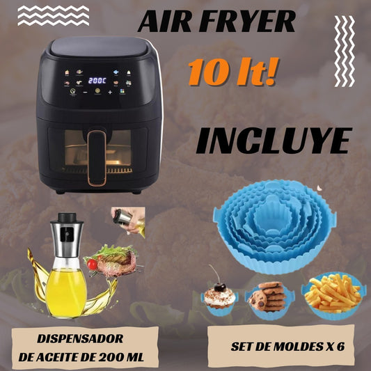 PROMO OLLA FREIDORA DE 10 LITROS + MOLDES Y DISPENSADOR DE ACEITE