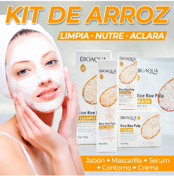 Combo Facial Anti-Edad x 5 productos a Base de Arroz