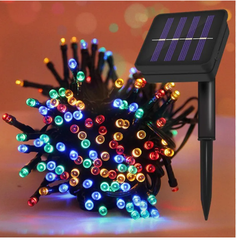 Luces Navideñas con Panel Solar