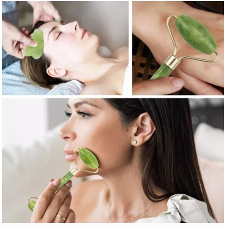 Set Rodillo + Gua Sha Jade