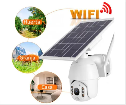 Cámara De Seguridad Ip Robótica Exterior Wifi Panel Solar